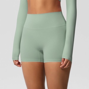 High Quality Spandex Nylon Elastic Shorts For Ladies Seamless Workout Shorts Women Yoga Shorts Fitness GYM Sportswear - Product Image 4