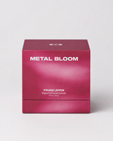 Bougie parfumée personnalisée en métal BLOOM, senteur litchi, poivre noir et patchouli, 220g, en cire de colza et de coco végétalienne, coffret cadeau, vente en gros usine