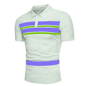 Camiseta de Verano para Hombre, Talla Grande, Informal, a la Moda, con Bloques de Color, Último Diseño, Camiseta Polo de Manga Corta de Algodón para Hombre - Product Image 1