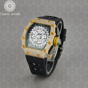 Charm_Jewells Luxury Stainless Steel Watch 40mm Case Analog Mechanical Movement Men's Vintage Fashion Diamond Accents 10 <b>Bar</b> - Product Image 1