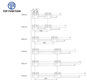 Sistema de cajones de extensión total con cierre suave y riel de acero redondo de 199 mm para gabinetes de cocina, comedor y herrajes modernos para muebles. - Product Image 5