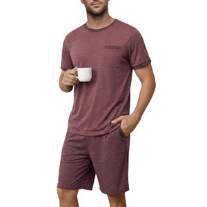 Conjunto de Camiseta y Pantalones Cortos de Verano para Hombre, Tallas Grandes, Ecológico, de Alta Calidad, Color Sólido, Cuello Redondo, Manga Corta - Product Image 4
