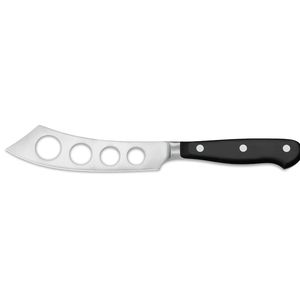 Couteaux à fromage professionnels en acier inoxydable avec lame perforée et manche noir pour couper, trancher et servir les fromages doux et durs - Product Image 1