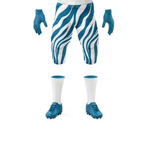 Uniforme de Fútbol Americano Personalizado, Blanco con Rayas Azules, Sublimado, Transpirable, de Manga Corta, Ropa Deportiva para Hombre - Product Image 3