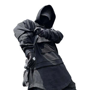Sweat-shirt Techwear pour homme, noir, streetwear, poche cargo tactique, style urbain, ninja, cyberpunk, hip hop, Harajuku, coupe ample - Product Image 6
