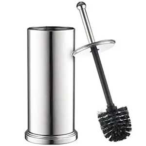 Heavy Duty Stainless Steel Toilet <b>Brush</b> Holder Set Square Hole Perforated Design <b>Floor</b> Standing Bathroom Deep Cleaning Tool - Product Image 5