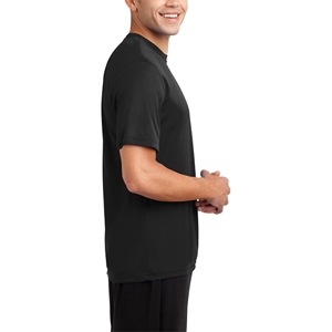 Camiseta Deportiva Negra de Poliéster para Hombre, Venta al Por Mayor, Personalizable con Marca OEM, Colores Personalizados, Impresión Antiarrugas, Secado Rápido, Transpirable, para Equipos Deportivos y Eventos - Product Image 4