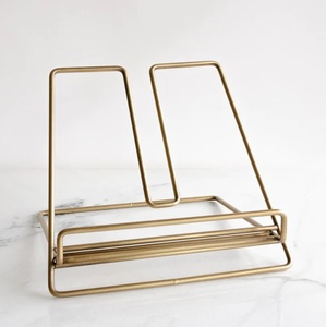 ที่วางตำราอาหาร ที่วางหนังสือสูตรอาหาร สีฟ้า สำหรับวางแท็บเล็ต/หนังสือ ดีไซน์ลายใบไม้โลหะ สำหรับโชว์สูตรอาหารในครัว - Product Image 2