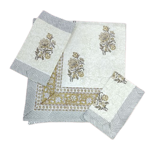 Jaipur Pigment Printed <b>Floral</b> 100% Cotton 200TC 3-Piece Flat <b>Bed</b> <b>Sheet</b> Set Durable Skin Friendly Non-Toxic Dye Eco-Friendly Home - Product Image 1