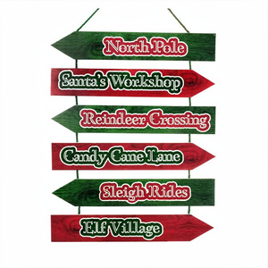 Decoración Navideña de Pared de Madera Roja Sublimable Estilo Dubái de Calidad de Exportación a Buen Precio - Product Image 1