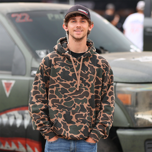 New Style Wholesale Custom Windproof Duck Camo Heavyweight Polyester Cotton Blend <strong>Long</strong> Sleeve Fleece Sweatshirt Hunting <strong>Hoodie</strong> - Product Image 2