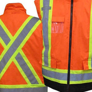 Veste de travail imperméable, coupe-vent et respirante en polyester réfléchissant haute visibilité certifiée EN pour les services d'assainissement, les secours et les interventions d'urgence - Product Image 6