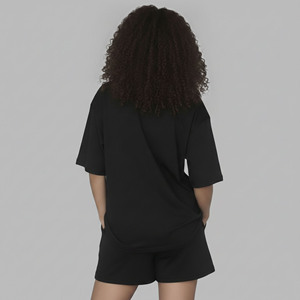 Conjunto de 2 piezas para mujer de alta calidad, con hombros caídos, 100% algodón, de dos tonos, estilo holgado, streetwear, hip hop, conjunto corto para mujer. - Product Image 5