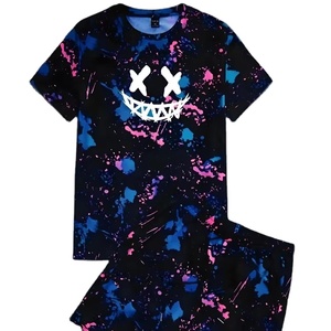 ชุดเสื้อยืดผ้าฝ้ายระบายอากาศได้ดีสำหรับผู้ชายชุดเสื้อกางเกงขาสั้นผ้าฝ้าย100% พิมพ์ลาย3D แบบกำหนดเอง - Product Image 1
