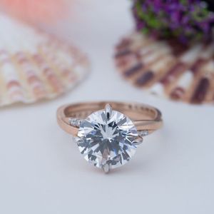 925 <b>Silver</b> Elegant Round Cut <b>Solitaire</b> Moissanite Diamond Engagement <b>Ring</b> Durable Diamond Alternative Jewelry - Product Image 6