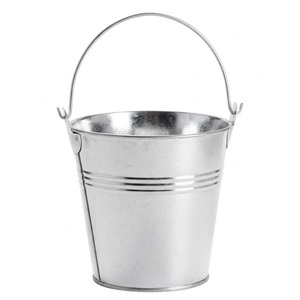 Juego de 3 cubos de metal galvanizado con asas, cubos de hierro galvanizado plateados, macetas de hierro para decoración del hogar y jardín - Product Image 5