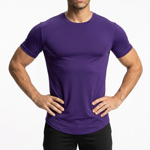 Camiseta deportiva de algodón elástico con cuello redondo y corte ajustado para hombre - Product Image 2