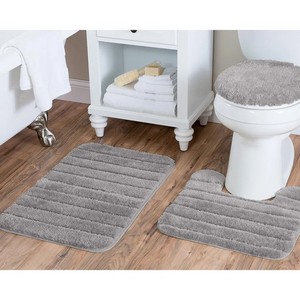 Tapis de bain et tapis de douche antidérapants durables en jacquard, coton et polyester, doux, séchage rapide, avec support antidérapant pour hôtel - Product Image 4