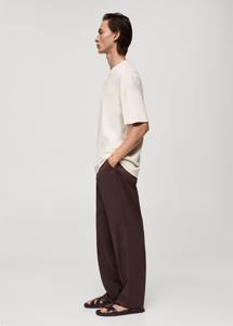 T-shirt blanc pour homme, coupe classique, 100% coton mélangé, séchage rapide, épaules tombantes, streetwear décontracté, étiquette privée personnalisée - Product Image 3