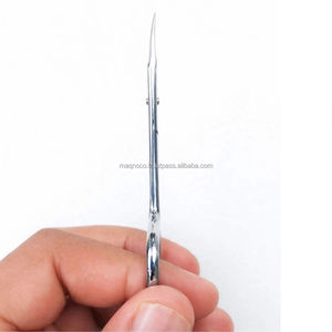 Ciseaux à cuticules en acier inoxydable à pointe fine pour droitiers, 26 dents, manche moyen, pour extensions capillaires DIY, fabrication de bijoux, personnalisé - Product Image 2