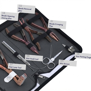Kit complet d'installation d'extensions capillaires : Pince à micro-anneaux, Pince à sertir, Outil de pose de bandes adhésives, Pince d'ouverture et de fermeture, Pinces - Product Image 5