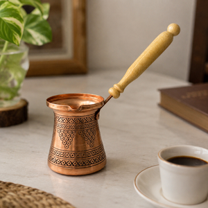 Handmade Pure Copper Turkish Coffee Pot Cezve Ibrik Wooden Handle <b>Arabic</b> Greek Espresso Coffee Maker Milk Warmer <b>Tea</b> Pot Gift - Product Image 3