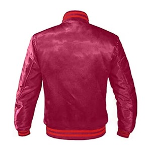 Chaquetas Varsity de Satén Personalizadas para Hombre, con Cuello Alto, Impermeables, Ligeras, con Logotipo Frontal, Estilo Bomber de Béisbol - Product Image 2