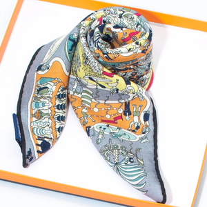 Écharpe carrée en mélange de laine et de soie de mûrier, écharpe de luxe pour femme, foulard, châle, accessoire de mode multifonctionnel - Product Image 4