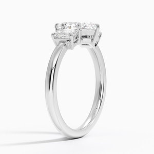 Bague BOJ 067 en argent 925, coupe marquise, trois pierres, halo solitaire, diamant 2 carats, couleur D, VVS1, moissanite certifiée GRA, prix bas - Product Image 2