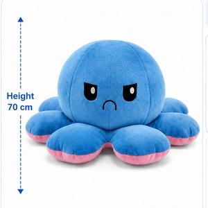 Peluche de Pulpo Gigante, Muñeco de Peluche de Pulpo, Animal Marino, Cojín de Peluche, Tela Velboa, Fabricación OEM, Venta al por Mayor, Peluche Personalizado - Product Image 1