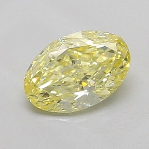Diamant Jaune Fantaisie 1,01 Carat Coupe Ovale Polissage VG Pureté VS1 Certifié IGI Pierre Précieuse Brillante Cultivée en Laboratoire Scintillante et Fine - Product Image 1