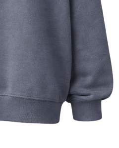 Sweat-shirt polaire gris surdimensionné personnalisé pour femme, col montant, broderie florale, pull chaud décontracté, streetwear d'hiver, coupe ample - Product Image 5