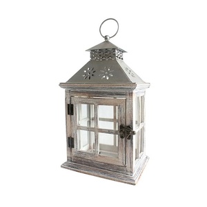 Lanterne porte-bougie en bois et verre avec poignée en corde, style rustique naturel, centre de table - Product Image 6