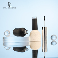 Bouteille de vernis à ongles vide personnalisée OEM/ODM, 9 ml, avec bouchon et pinceau, bouteilles en verre noir de luxe pour vernis à ongles