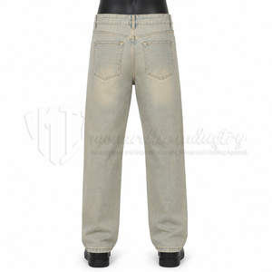 Pantalones Vaqueros de Pierna Ancha para Hombre, Ecológicos, Transpirables, Lavados a la Piedra, de Cintura Media, Rotos, Casuales, de Algodón Pesado, para Otoño - Product Image 2