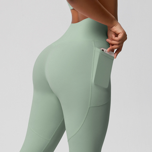 Conjuntos Deportivos para Mujer, Leggings de Yoga de Cintura Alta con Bolsillos, Pantalones Deportivos con Parches - Product Image 3