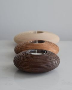 Modern Wooden <b>Candle</b> Stand <b>Set</b> Handmade Natural Wood Pillar <b>Candle</b> Holder Decorative Home Living Room Wedding Table Centerpiece - Product Image 4