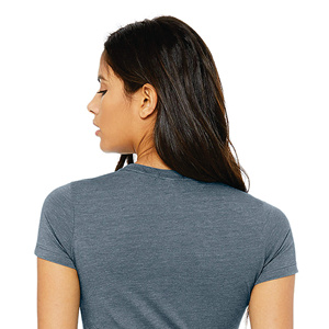 Camiseta de Manga Corta para Mujer, Cuello Redondo, Algodón Gris, Corte Regular, Color Sólido, Tejido Jersey Informal, Transpirable, para Todas las Temporadas - Product Image 4