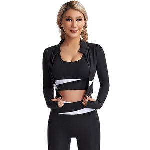 Ensemble de vêtements de yoga pour femmes, 5 pièces, sans couture, haute élasticité, séchage rapide, pour la course à pied, le sport, la gym, la remise en forme - Product Image 6