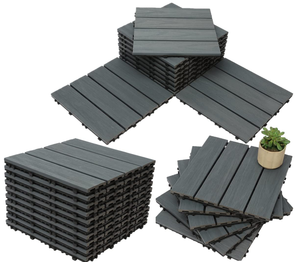 Carreaux d'emboîtement extérieurs en bois naturel antidérapants imperméables Carreaux <span class=keywords><strong>de</strong></span> terrasse en WPC - Product Image 1