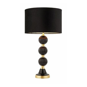 Modern Designer Metal <b>Table</b> <b>Lamp</b> with Intricate Pattern Cut Shade and Glass Ball <b>Base</b> for Luxury Lighting Collection - Product Image 3