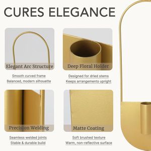 2 Pièces Support Mural Moderne Bohème en Métal pour Plantes Suspendues, Vases et Plumes de Pampa, pour Plantes d'Intérieur et Verdure Artificielle, Idéal pour Mur de Salle de Bain, Nouveauté - Product Image 6
