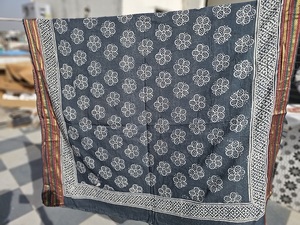 Handmade Wooden Block Print Sarong Pareo Scarf Lightweight Cotton Beachwear for Women with Stylish Design - Product Image 6
