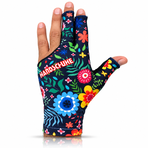 Gants de snooker les plus vendus, motif floral, demi-doigts, unisexe, en polyester, imprimé numérique, fermeture auto-agrippante - Product Image 1