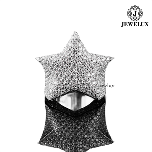 แหวนค็อกเทล Jewelux Star เงินแท้ 925 ประดับเพชรทรงกลมเจียระไนแบบเหลี่ยมเพชรพลอย สำหรับทั้งชายและหญิง เครื่องประดับหรูหราสำหรับงานปาร์ตี้ จากอินเดีย - Product Image 3
