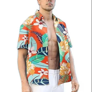 Camisas Hawaianas para Hombre, Manga Corta, con Botones, Camisa Casual de Verano, Estilo Tropical, Playera Aloha Hawaiana - Product Image 1