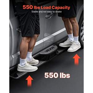 2007-2018 Jeep Wrangler JK 4 Door Black Carbon Steel Running <b>Boards</b> 6 Inches Side <b>Steps</b> Wide Non-Slip Hollow Surface Rustproof - Product Image 5