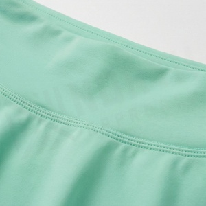 Jupe courte évasée taille haute pour femme, couleur unie, volants, coupe trapèze, respirante, en spandex et polyester tricoté, toutes saisons - Product Image 4