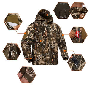 Ensemble veste et pantalon de travail pour homme, haute visibilité, camouflage, polyester, imperméable, respirant, impression par transfert thermique, équipement de chasse en plein air - Product Image 2