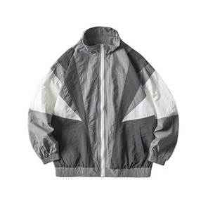 Nylon Plus Size Color Block <b>Men's</b> <b>Jacket</b> Patchwork Outdoor Full Zipper <b>Track</b> <b>Jacket</b> Zip up Windbreaker <b>Men</b> <b>Jacket</b> - Product Image 2